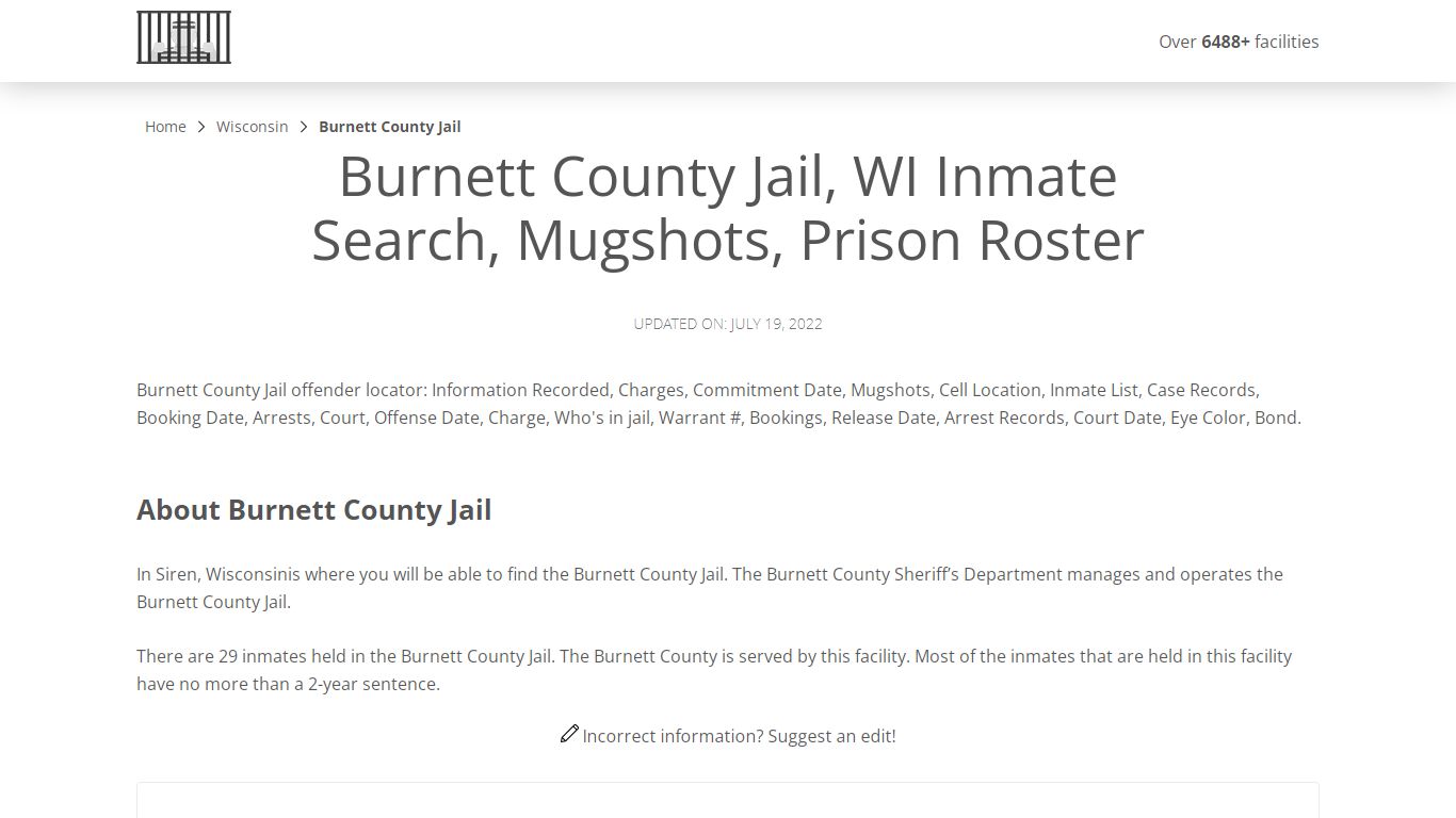 Burnett County Jail, WI Inmate Search, Mugshots, Prison Roster
